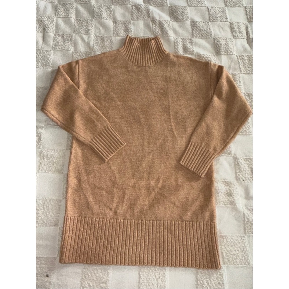 NWOT Zenana Outfitters‎ Camel High-Neck Longline Sweater